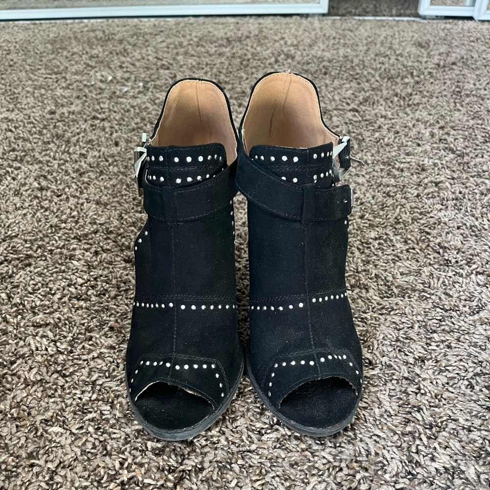 Size 7 Qupid Black Studded Heels